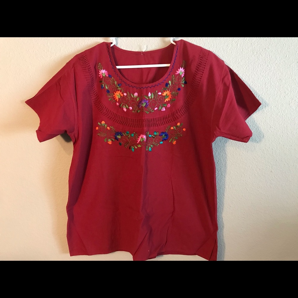 Oaxacan Mexican Embroider Flowers